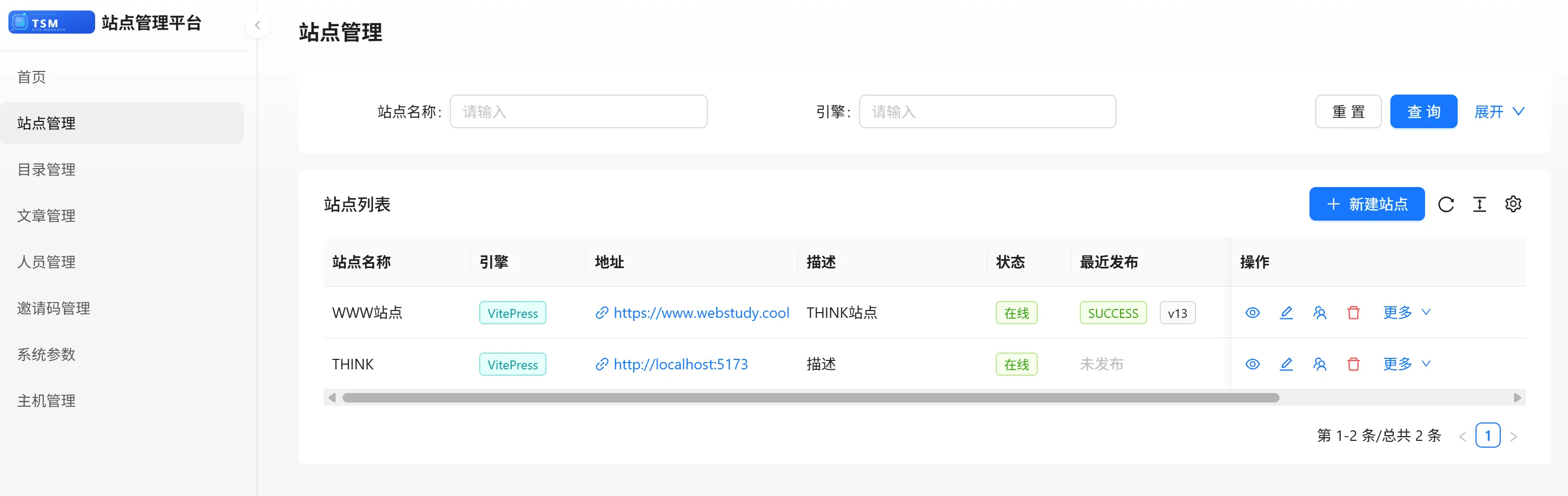 站点列表